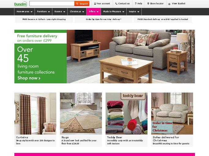 Dunelm store furniture shop